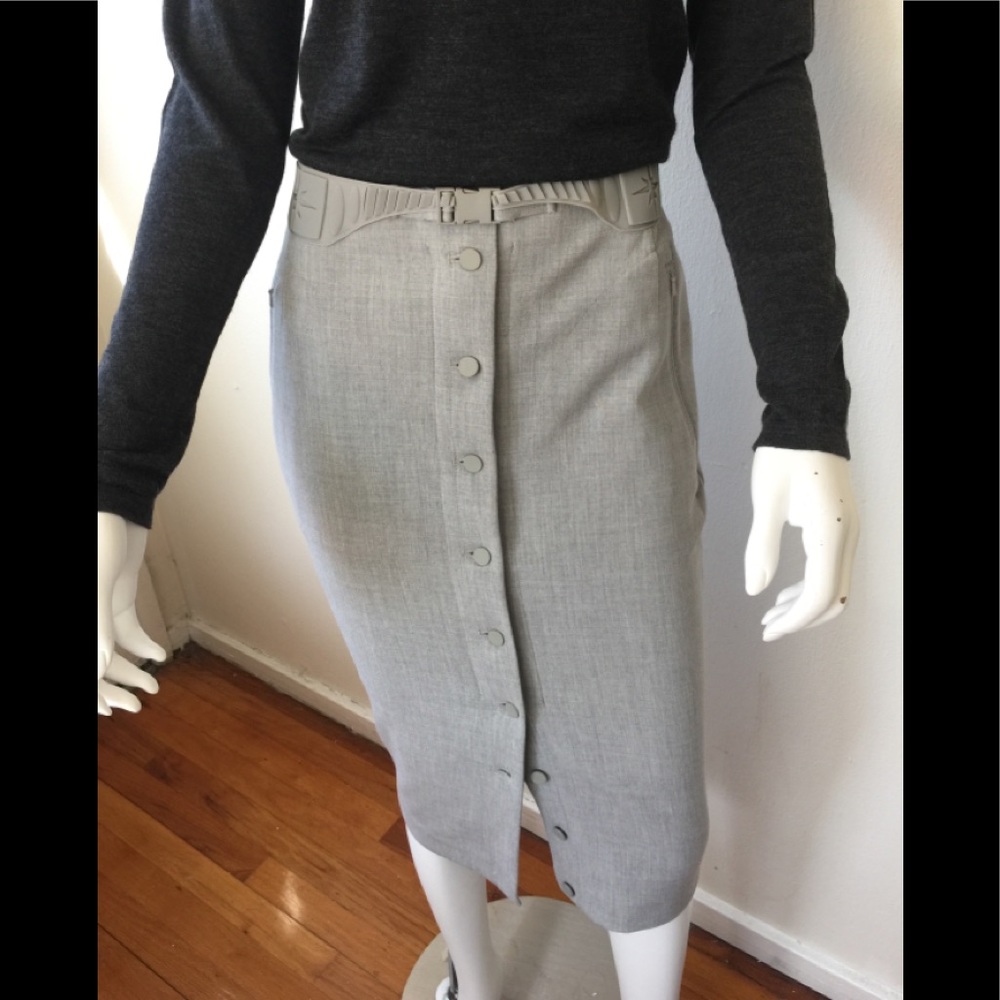 Rare Byron Lars beauty mark straight button skirt